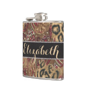 ヒョウおよび個人化なるべきペイズリーパターンプリント フラスク (左)