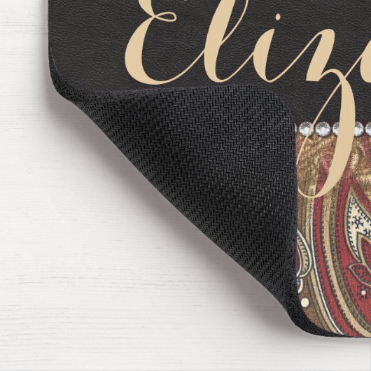 ヒョウおよび個人化なるべきペイズリーパターンプリント マウスパッド (コーナー)