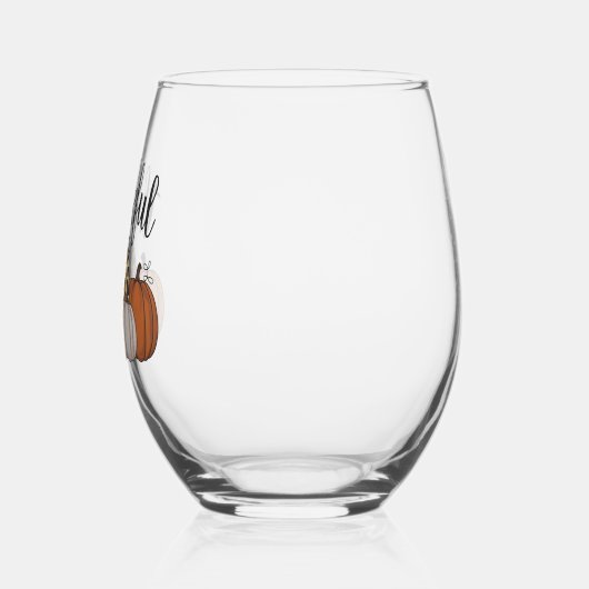 ヒョウかぼちゃシーズンサンクスギビングハロウィーン秋 ステムなしワイングラス (左)