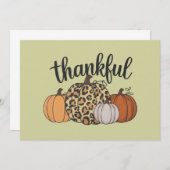 ヒョウかぼちゃシーズンサンクスギビングハロウィーン秋 招待状 (正面/裏面)