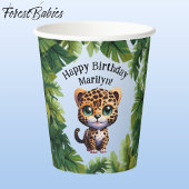 ヒョウ🐆かわいいトロピカルジャングルサファリワイルドアニマル 紙コップ