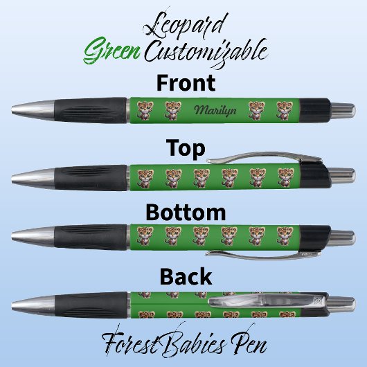 ヒョウかわいいユニークキティお洒落キャットグリーン ボールペン