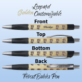 ヒョウかわいいユニーク猫お洒落グラフィック金ゴールド ボールペン