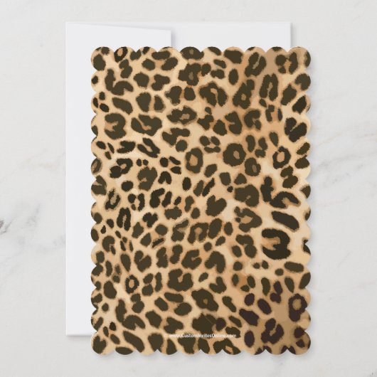 ヒョウかわいらしガーリーピンクボウ誕生日パーティー 招待状 (裏面)