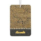 ヒョウきらめく柄の織物 カーエアーフレッシュナー (裏面)