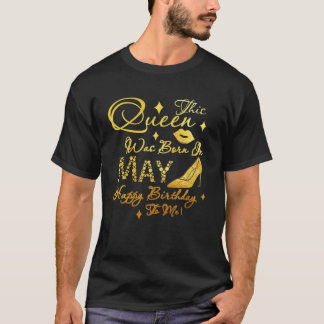 ヒョウこの女王は5月生まれのハッピーバースデーだった Tシャツ