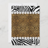 ヒョウとシマウマの誕生日パーティー 招待状 (裏面)