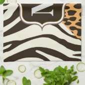 ヒョウとゼブラ キッチンタオル (折り畳み)