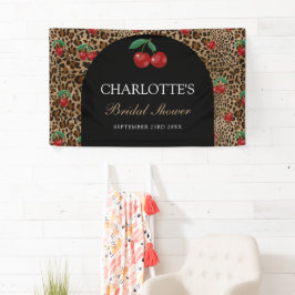 ヒョウとチーターのアニマルプリント チェリーブライダルシャワー 横断幕