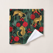 ヒョウとバラ バスタオルセット (ウォッシュタオル)