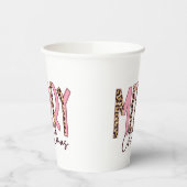 ヒョウとピンクのメリークリスマス 紙コップ (左)