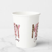 ヒョウとピンクのメリークリスマス 紙コップ (右)