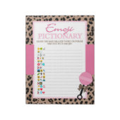 ヒョウとピンクの絵文字の赤ちゃんシャワーゲーム ノートパッド (回転)