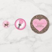 ヒョウとピンクの赤ちゃんシャワーテーブル コンフェッティ (正面)