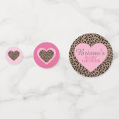 ヒョウとピンクの赤ちゃんシャワーテーブル コンフェッティ (裏面)