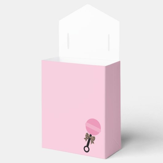 ヒョウとピンクの赤ちゃんシャワー フェイバーボックス (オープン)