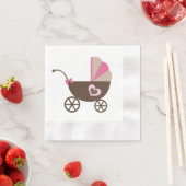 ヒョウとピンクの赤ちゃんシャワー 縁ありカクテルナプキン (インサイチュ)