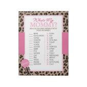 ヒョウとピンクの赤ちゃん動物シャワーゲーム ノートパッド (回転)