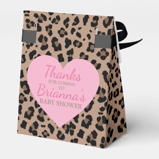 ヒョウとピンクパーティー フェイバーボックス (裏面サイド)