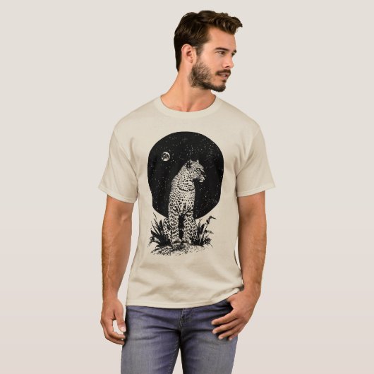 ヒョウと夜 Tシャツ (正面フル)