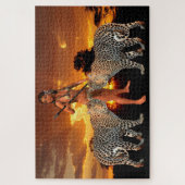 ヒョウと少女 ジグソーパズル (縦)