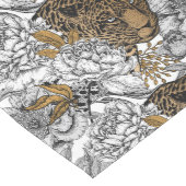 ヒョウと牡丹のパターン ミディアムテーブルランナー (コーナー)