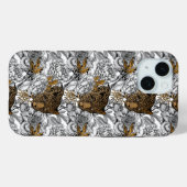 ヒョウと牡丹のパターン Case-Mate iPhoneケース (裏面 (横))