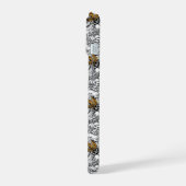 ヒョウと牡丹のパターン iPhone 15ケース (左側面)