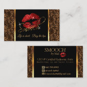 ヒョウと赤い唇を持つメイクアーティスト   名刺 (正面/裏面)