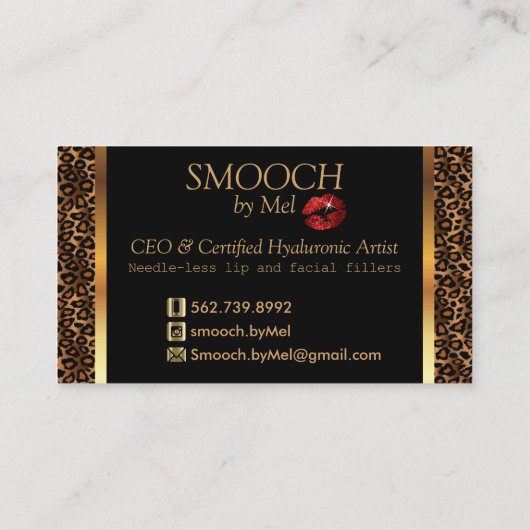 ヒョウと赤い唇を持つメイクアーティスト   名刺 (裏面)