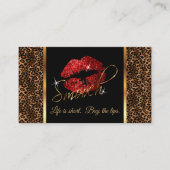 ヒョウと赤い唇を持つメイクアーティスト   名刺 (正面)