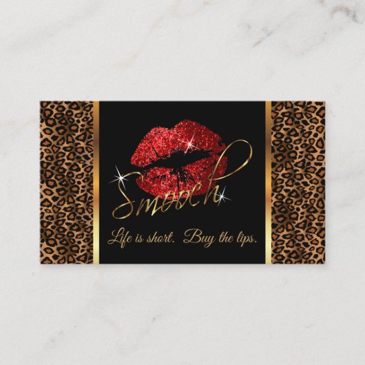 ヒョウと赤い唇を持つメイクアーティスト   名刺 (正面)