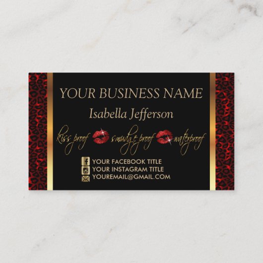 ヒョウと赤い唇を持つ化粧家 名刺 (裏面)