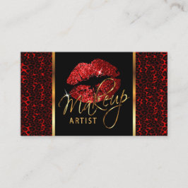 ヒョウと赤い唇を持つ化粧家 名刺