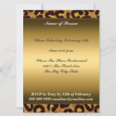 ヒョウと金ゴールド50誕生日パーティーですばらしい 招待状 (裏面)