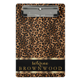 ヒョウと金ゴールド ミニクリップボード