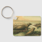 ヒョウのアザラシ、ヴィンテージ水中競技動物海洋生物 キーホルダー (裏面)