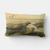 ヒョウのアザラシ、ヴィンテージ水中競技動物海洋生物 ランバークッション (裏面)