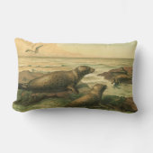 ヒョウのアザラシ、ヴィンテージ水中競技動物海洋生物 ランバークッション (正面)