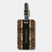 ヒョウのアニマルプリント| DIYの文字 ラゲッジタグ (正面縦)
