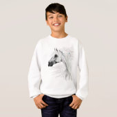 ヒョウのアピーとホワイトの羽毛のシャツ Tシャツ (正面フル)