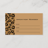 ヒョウのアポイントメントのメモカード 予約カード (裏面)