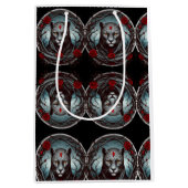 ヒョウのイラストレーション ミディアムペーパーバッグ (正面)