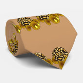 ヒョウのカメのタイ(茶色) ネクタイ (ロール)