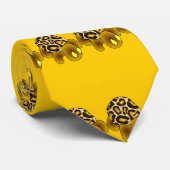 ヒョウのカメのタイ(金ゴールド) ネクタイ (ロール)