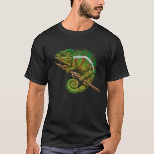 ヒョウのカメレオンのデジタル絵画 Tシャツ (正面)