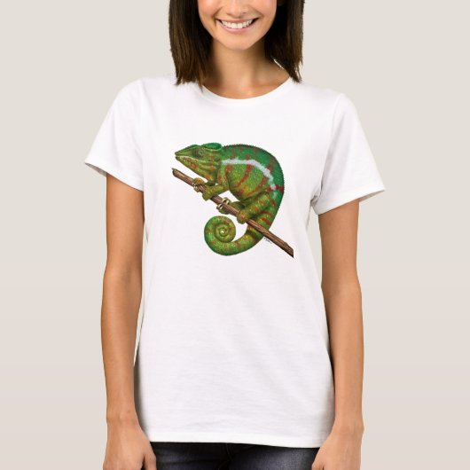 ヒョウのカメレオンのデジタル絵画 Tシャツ (正面)