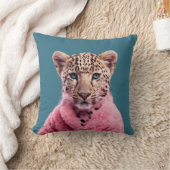 ヒョウのクッションジャングル猫ジャガー クッション (ブランケット)