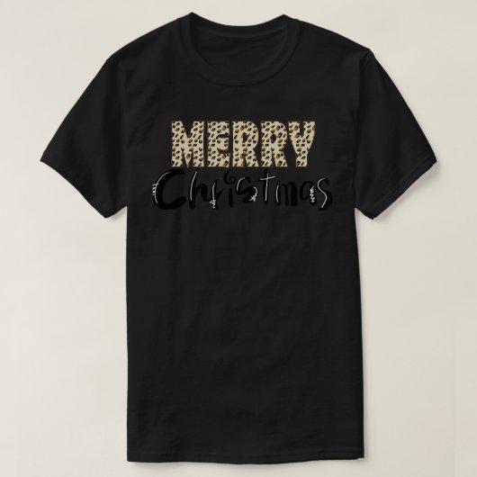ヒョウのクリスマスサイン Tシャツ (デザイン正面)