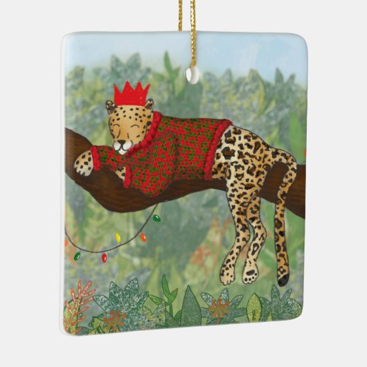 ヒョウのクリスマスセラミックオーナメント セラミックオーナメント (右)